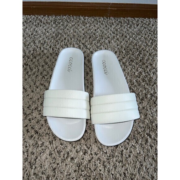 Ccocci white slide‎ sandals size 8 - Picture 1 of 5